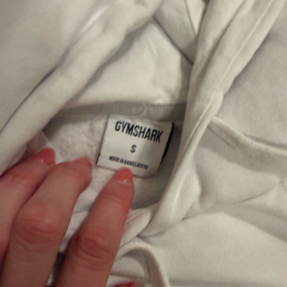 Gymshark White Active Hoodie with Black Logo - Picture 3 of 3